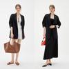 ELLE Color-Block Loose-Fit Linen Blend Blazer