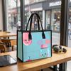Cute Cartoon Tote Bag Casual Daily Handbag Lightweight Reusable Shopping Shoulder Bag for Women Girls