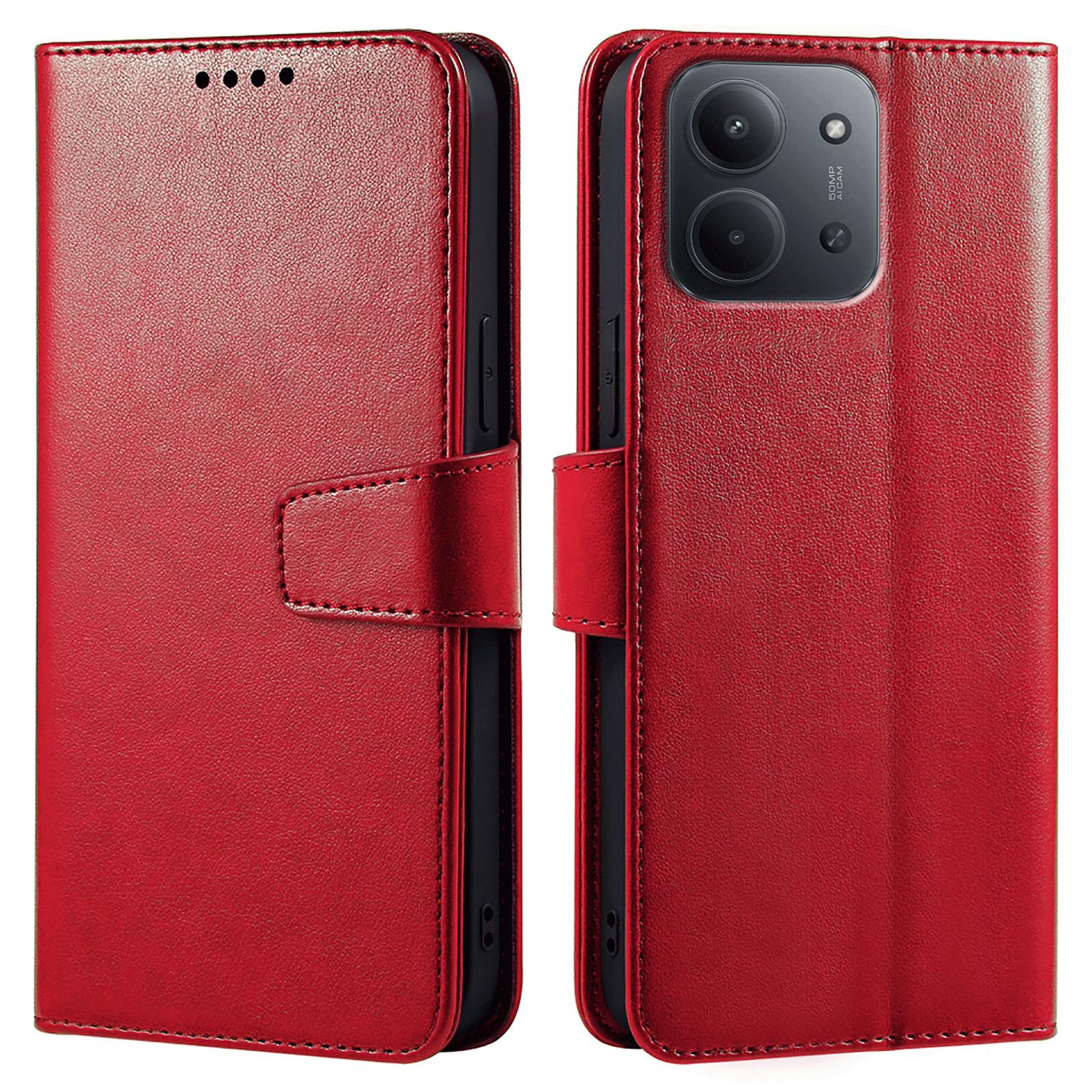 

Для Xiaomi Redmi 15C 5G (Європа) (173 мм)/15C 4G (Європа) (173 мм) Чохол Підставка Тримач для карток Гаманець Шкіряний Чохол для телефону Red