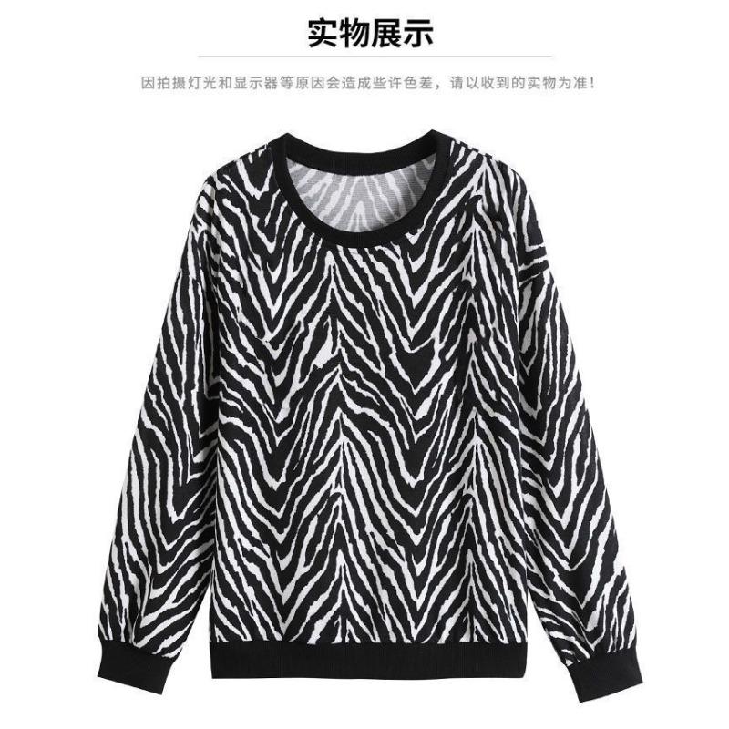 Round Neck Pullover Sweatshirt for Women New Spring and Autumn Loose and Versatile Printed Bottoming Shirt Top