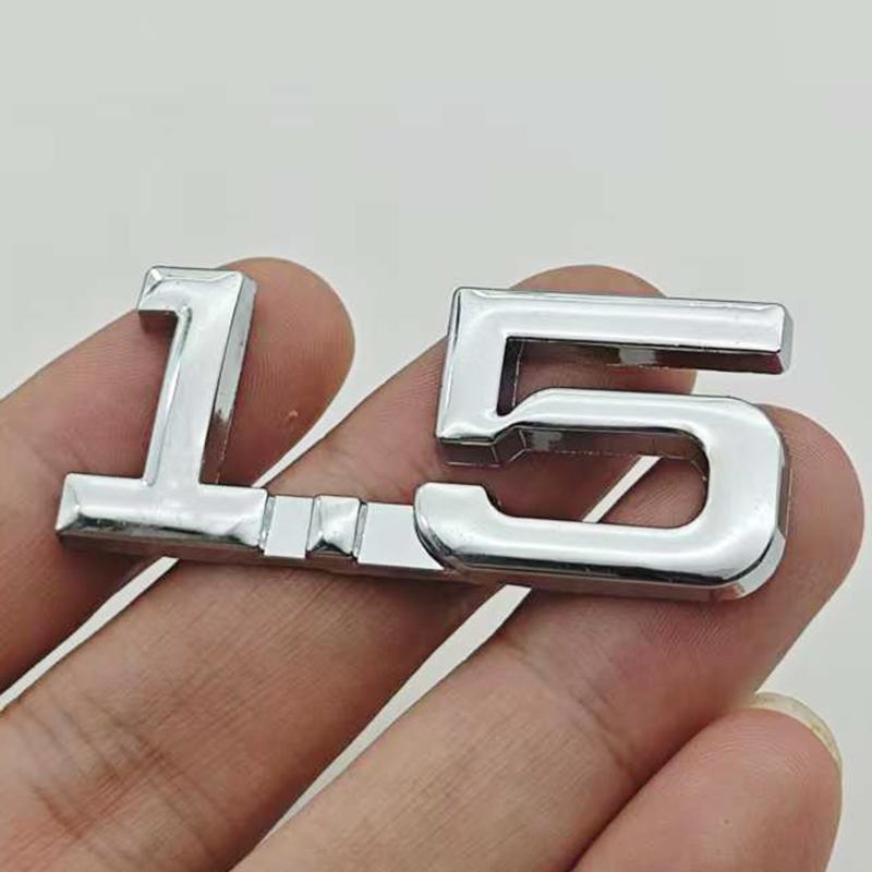 3D Metal Car Displacement 1.3 1.4 1.5 1.6 1.8 T Volume Logo Car Rear Trunk Emblem Badge Vehicle Sticker