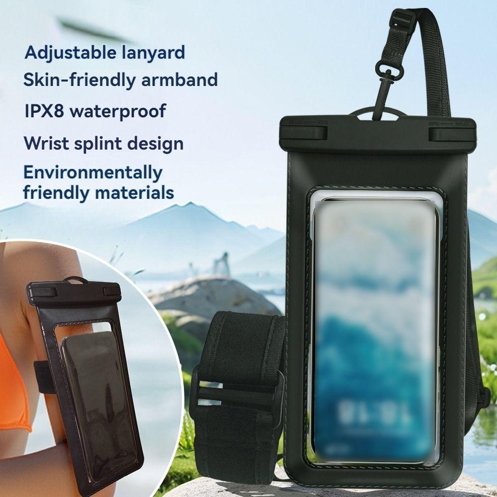 

Touchable Screen Mobile Phone Waterproof Bag IPX8 Waterproof Underwater Dry Bag Songkran Festival чорний