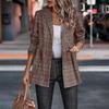 Women's Plaid Blazer Jacket  Casual Outfit,suitable for Both Daytime and Evening Wear.