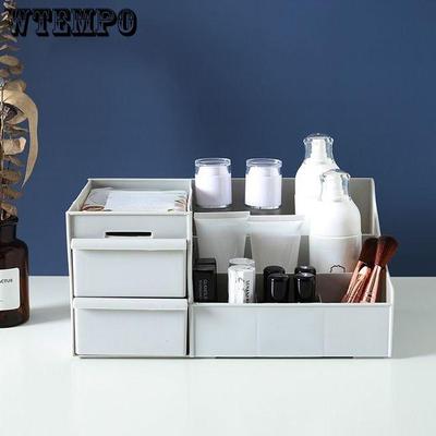 Large Desktop Cosmetic Storage Box Plastic Drawer Style Skincare Products Dressing Table Student Household Dustproof Storage Rack