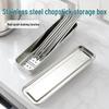 Stainless Steel Portable Cutlery Storage Box - Waterproof & Mildew-Proof for Outdoor Picnics