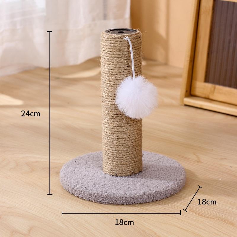 Compact Cat Climbing Frame Small Size but Fully Functional Sisal Scratching Post with Teasing Ball for Limited Home Space