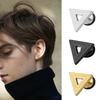 1 PC New Design Fashion Punk Black SilverColor Western Geometric Triangle Stud Earrings For Women Men Girls Jewelry