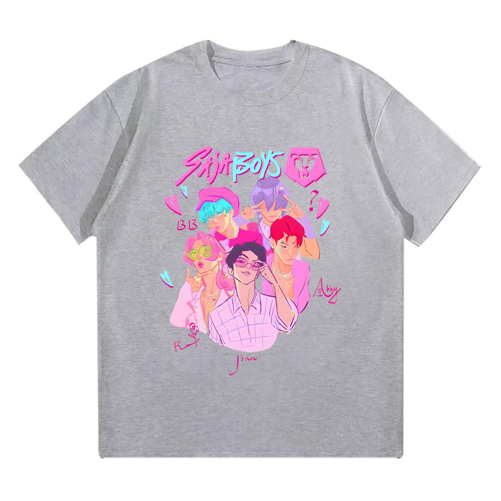 Saja Boys Boy Band T-shirt Kpop Demonkpop Demon Hunters Inspired Movie Tees Unisex Wysokiej Jakości Bawełniane T-shirty Odzież Modowa