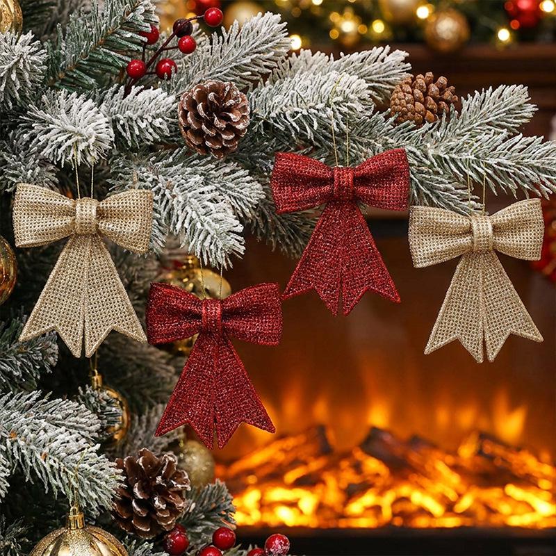 PC Christmas Bow Hanging Ornament DIY Scene Tree Decoration