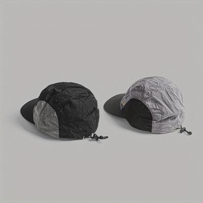 Unisex Flat-Brimmed Baseball Cap Quick-Drying Drawstring Sun Protection Caps Uv Protection Thin Hiking Hats Summer