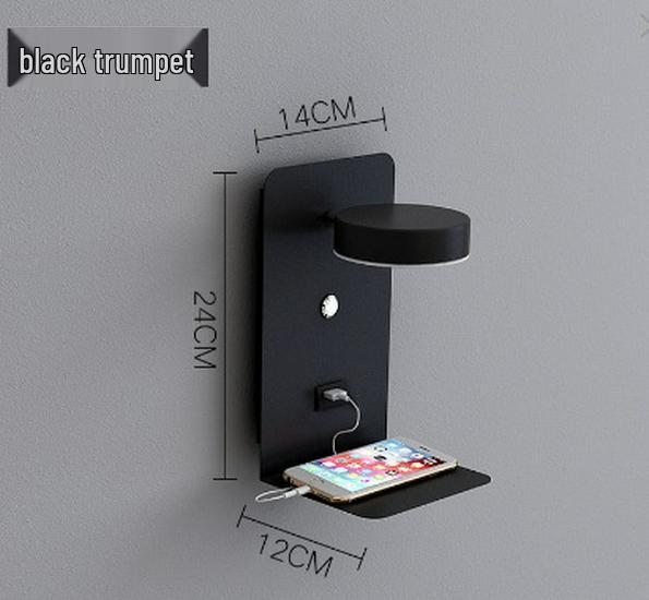 USB Charging LED Wall Lamp: Dimmable Bedroom and Study Light, No Wiring Needed