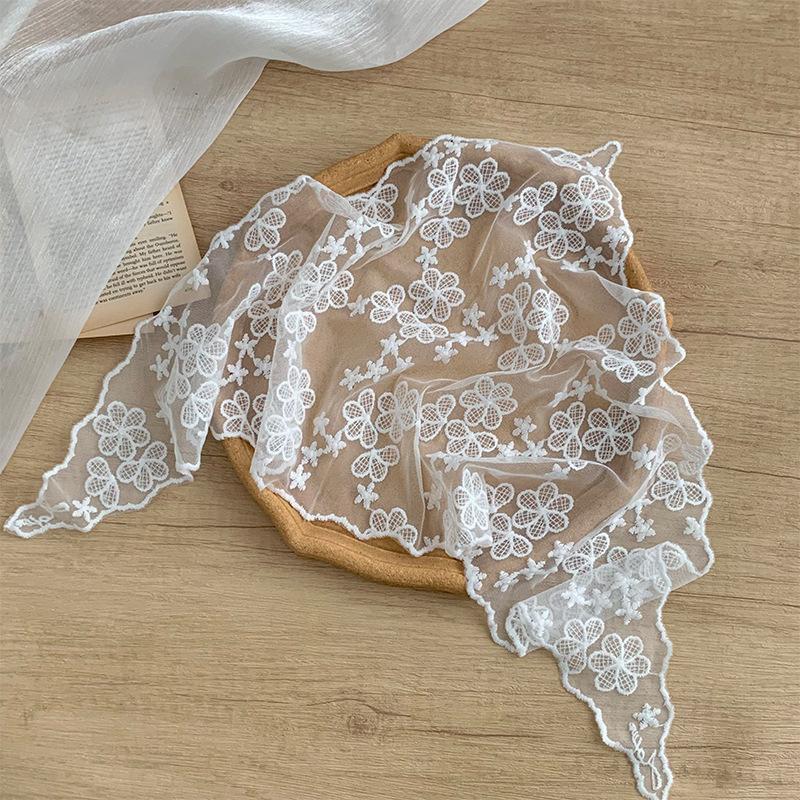 

Triangle scarf waist pastoral strap skirt curtain sweet mesh waist scarf fart curtain lace silk scarf headscarf headband tied hair