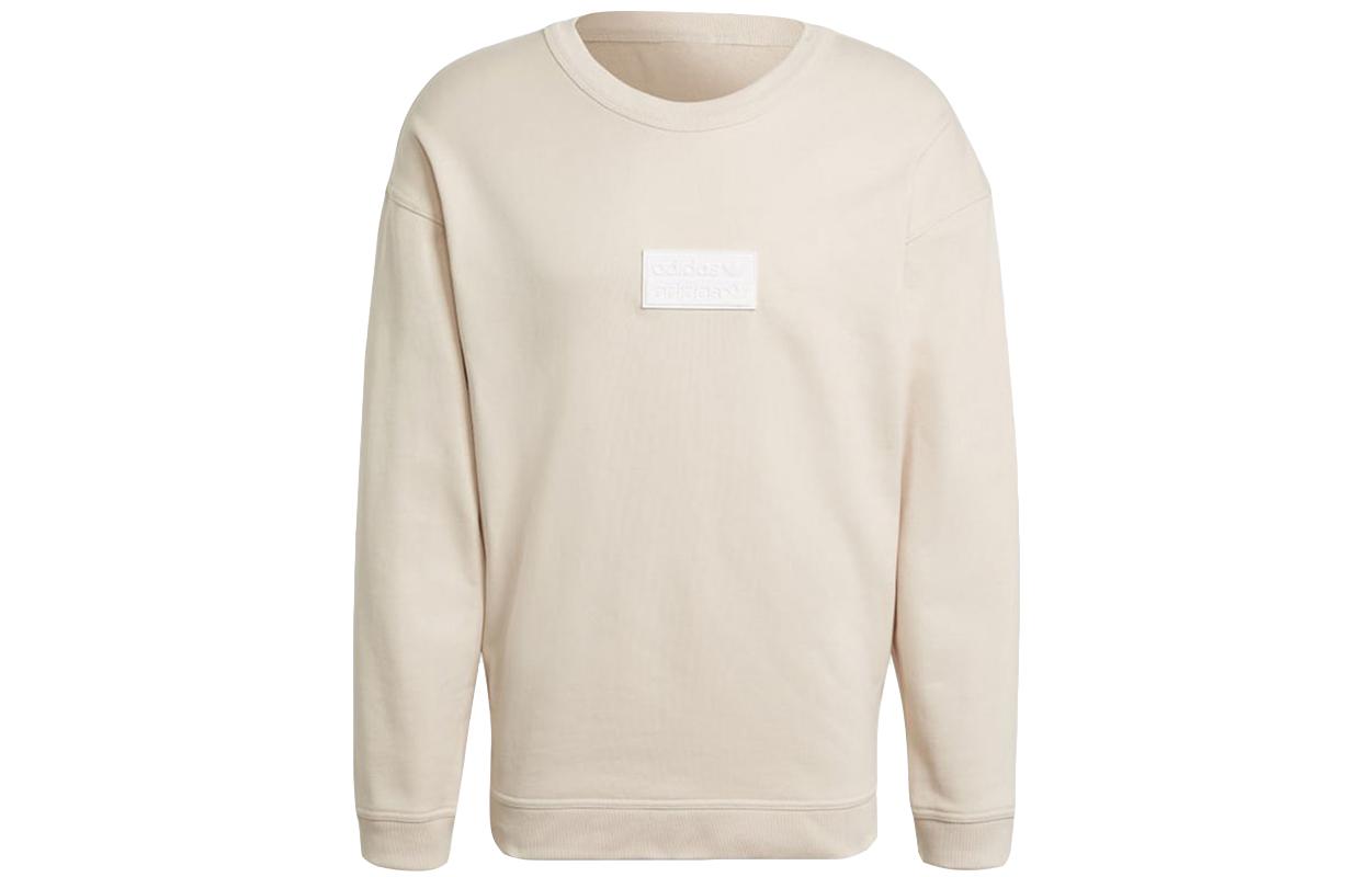Adidas Originals Cotton Terry Sweatshirts Men s Ecru Crew Neck Moderate Regular GN3290 M