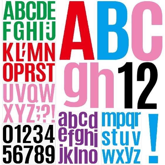27 Sheets 310 Pieces Large Letter Stickers 4 Inch Alphabet Letter Self Adhesive Poster Letters and Numbers for Bulletin Boards Classroom
