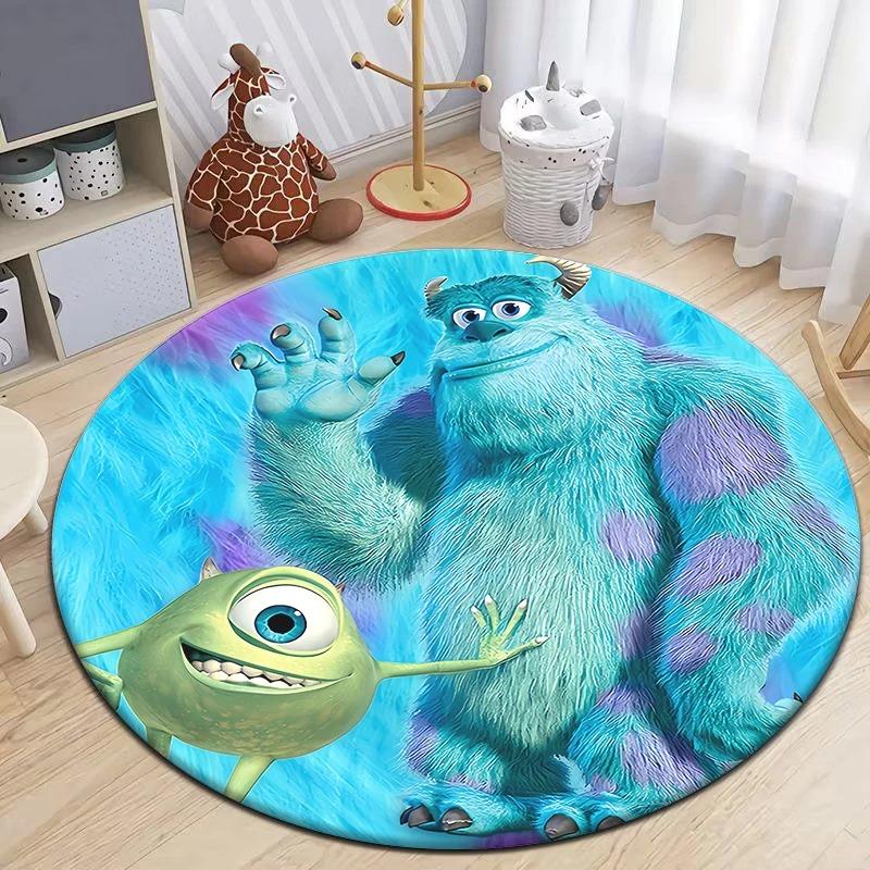  Disney Sullivan Monsters Inc Door Mat Cute Cartoon HD Printed Round Carpet Bedroom Balcony Sofa Entrance Home Decor Rug