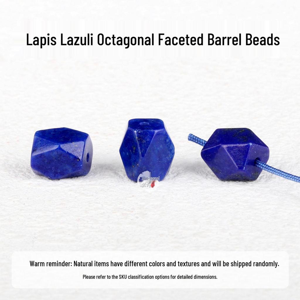 Octagonal Lapis Lazuli Barrel Beads Bracelet for DIY Weaving