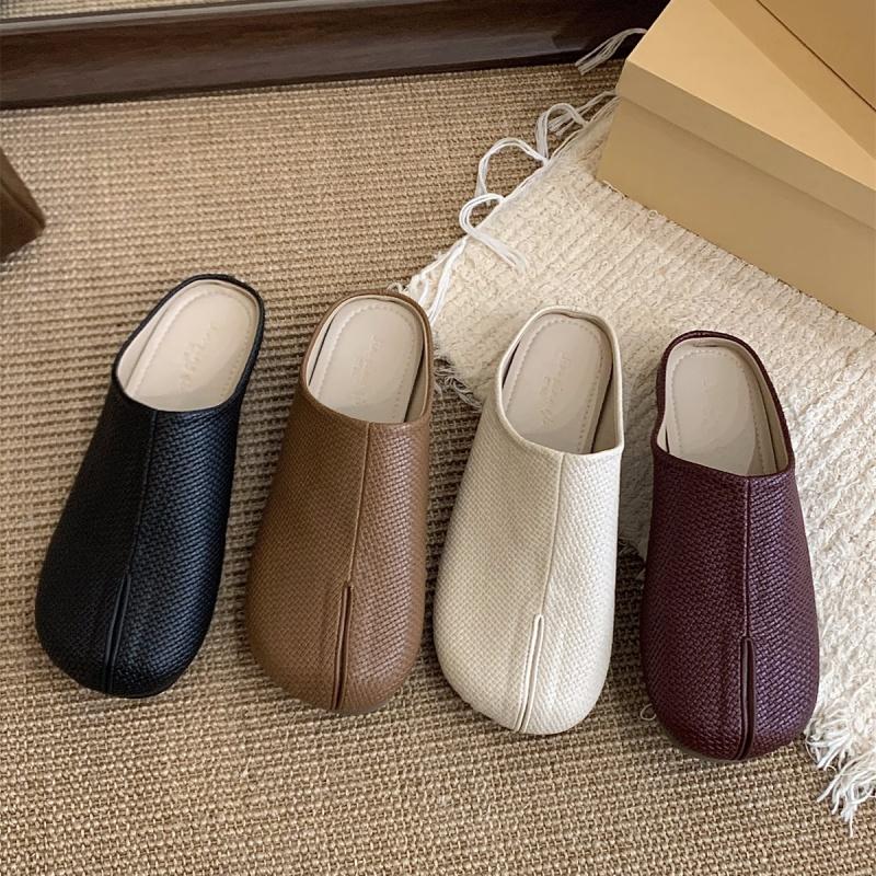 Bailamos Women Split Toe Slippers Tabi Ninja Soft Loafers Slip On Flats Round Toe Shallow Lazy Slip On Boat Slingback Mules Shoe