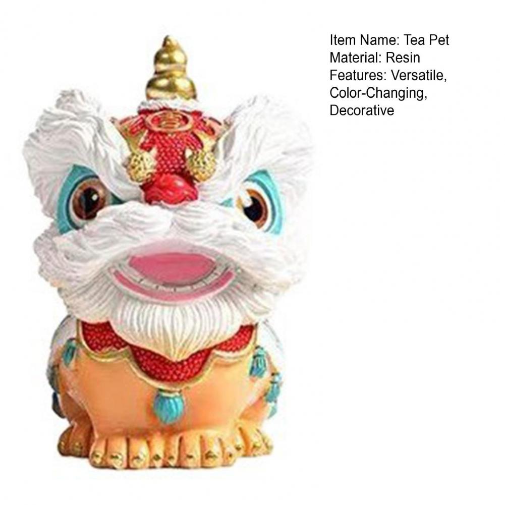 8cm Lion Tea Pet Color-Changing Ornament For Tea Table Decoration Traditional Auspicious Lion Design National Trend Tea Supplies