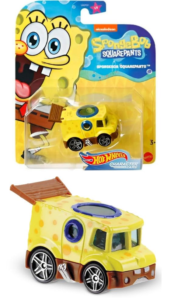 Underwater Wheels Spongebob Character Squarepants 6-Pack Car Bundle + Spongebob Yellow Bubble Van / Patrick Star / Squidward / Mr. Krabs / Plankton /