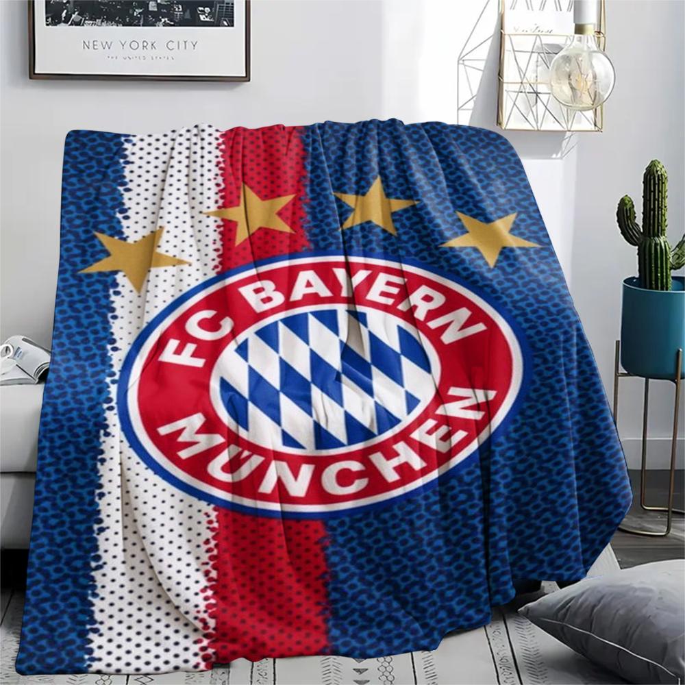 1pc FC Bayern Munich Print Flannel Blanket, High quality Comfortable for All Seasons, Home Decor, Warmth and Comfort, Perfect for Christmas Gifts47