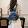 Schultasche Japanisch einfacher Mode-Rucksack Damen 1011 neuer Retro-Denim-Schüler-Schulrucksack Freizeit-Reise-Kleiner Rucksack