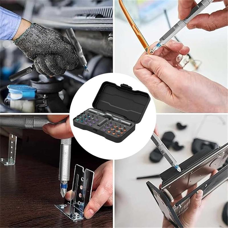 Ratchet 24 in 1 Screwdriver Set Tool Kit Multi-purpose DIY Repair Tool Set with Storage Box for Electronics Auto Repairs