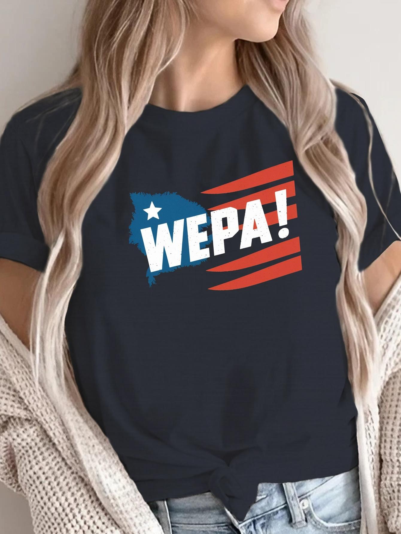 WEPA Puerto Rico Map Star Stripes Graphic T-shirt M