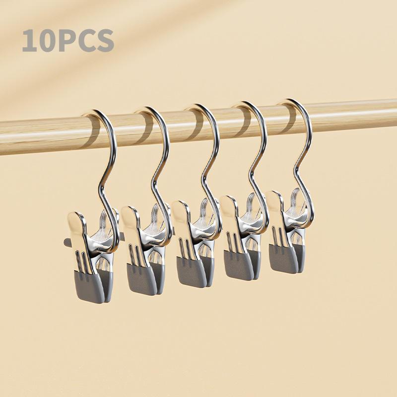 

10 шт. прищепок из нержавеющей стали, прищепки для белья, портативные зажимы для подвешивания одежды для домашней прачечной, магазина одежды, булавки, инструмент серый