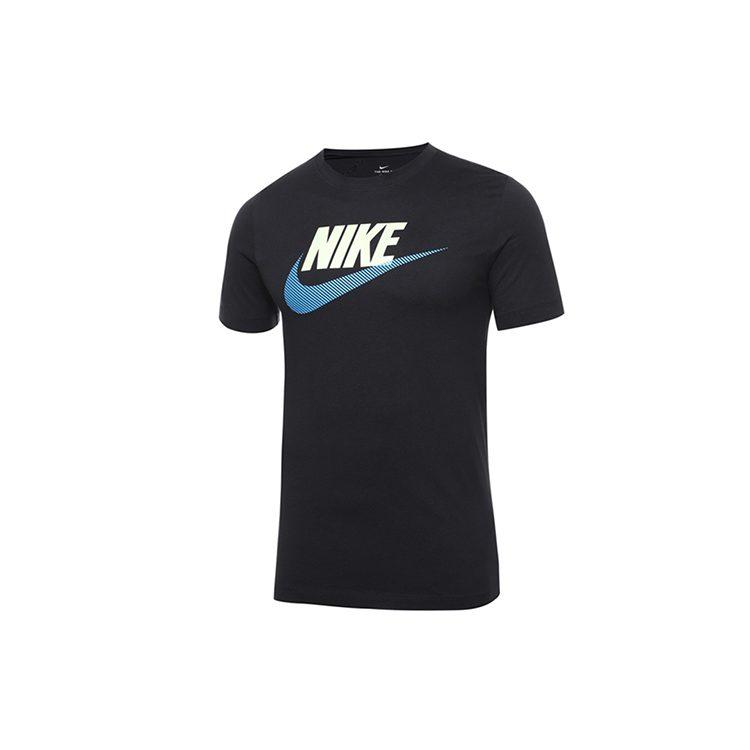 Nike T Shirts Men's Black Crew Neck Moderate Straight Fit DB6523-010
