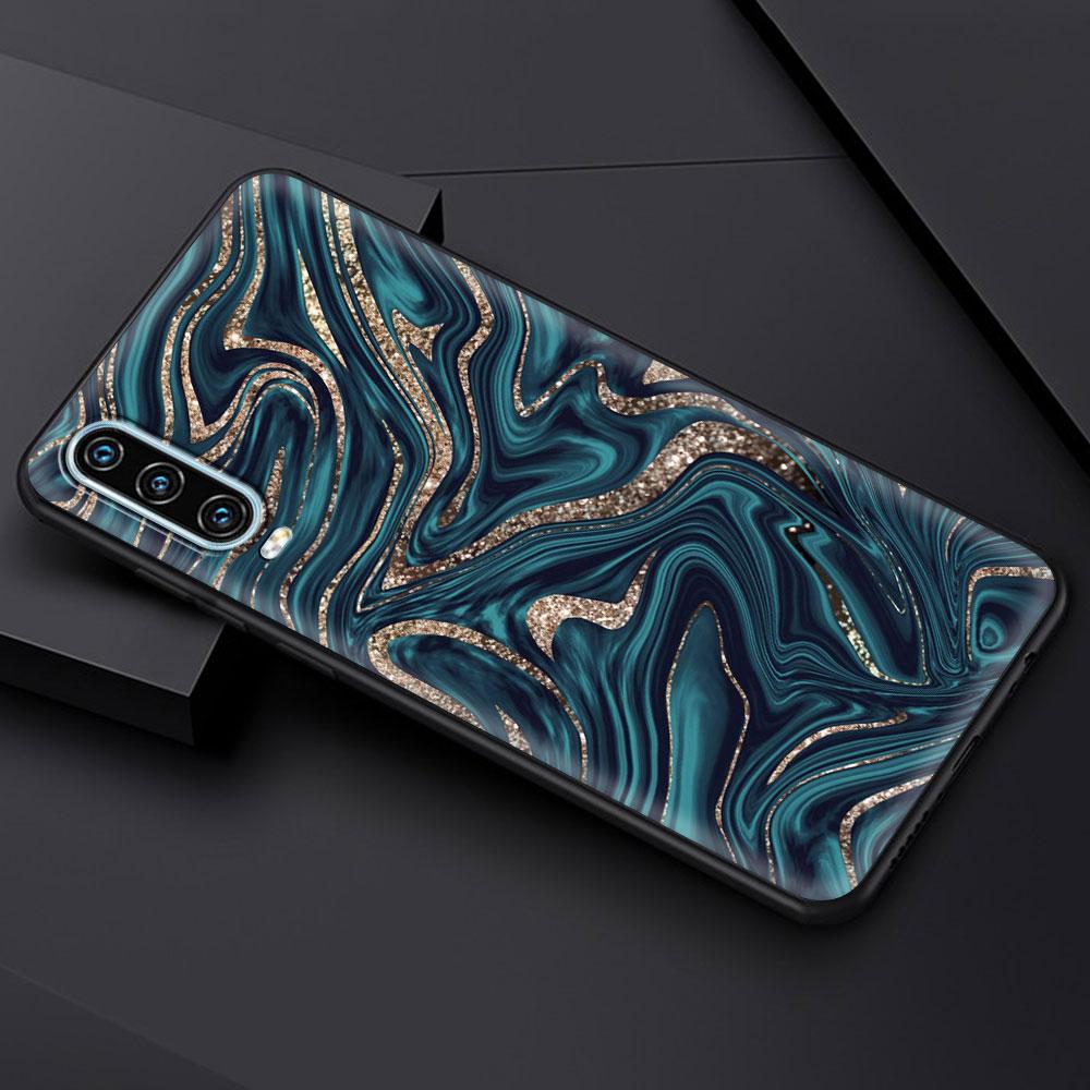 Marble Pattern Gold Glitter Case For Huawei P50 P40 P30 Lite E P20 Pro Y9 Y7 Y6 2019 P Smart 2021 Z Y6p Y7a Y9s Phone Cover Soft
