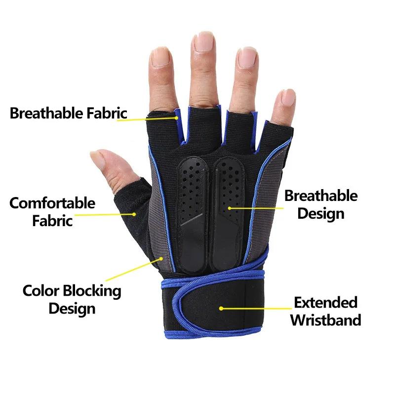 1 Paar Fitness Anti-Rutsch Halbfingerhandschuhe Geeignet für Radfahren Reiten Motorrad Männer und Frauen Skifahren Schwarze Handschuhe