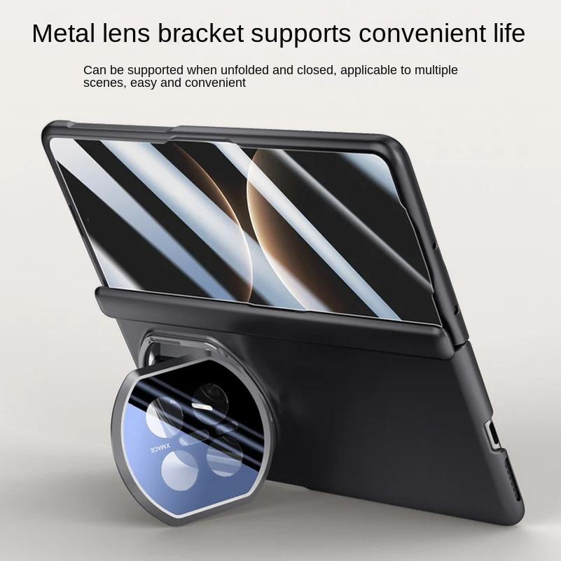 With Privacy Tempered Glass Film Full Protective case For Huawei Mate X7 mate x7 Spring Hinge Holder Camera protect Cover