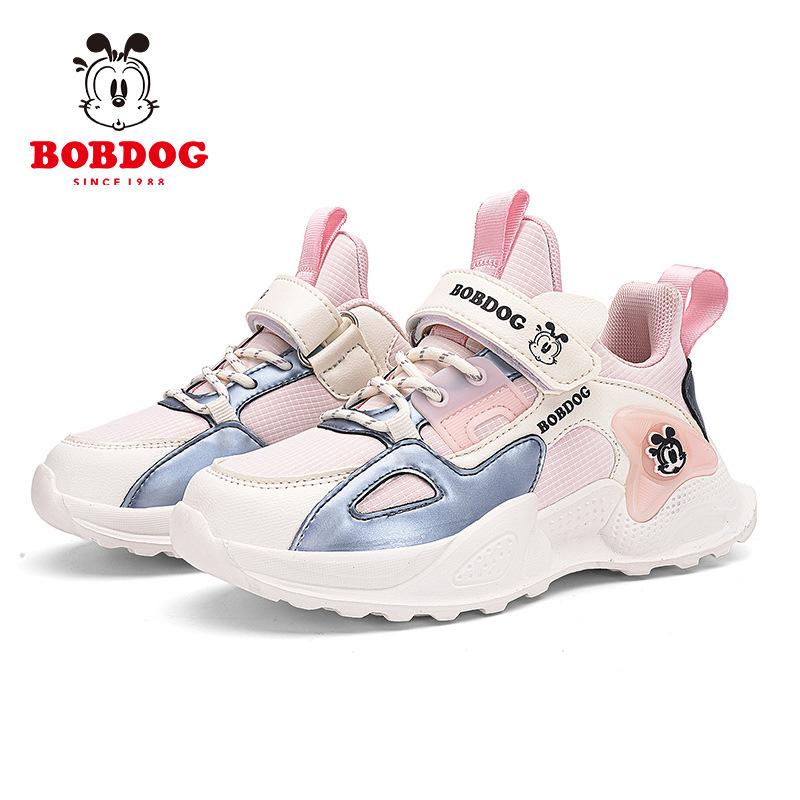 Babu Bean classmate daughter shoes leather surface autumn and winter breathable soft sole medium older child little princess girl sports shoes