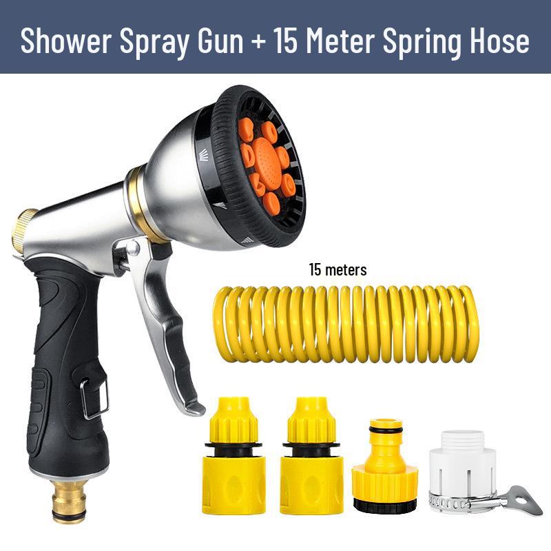 High-Pressure Car Wash Water Gun with Soft Hose and Spray Nozzle