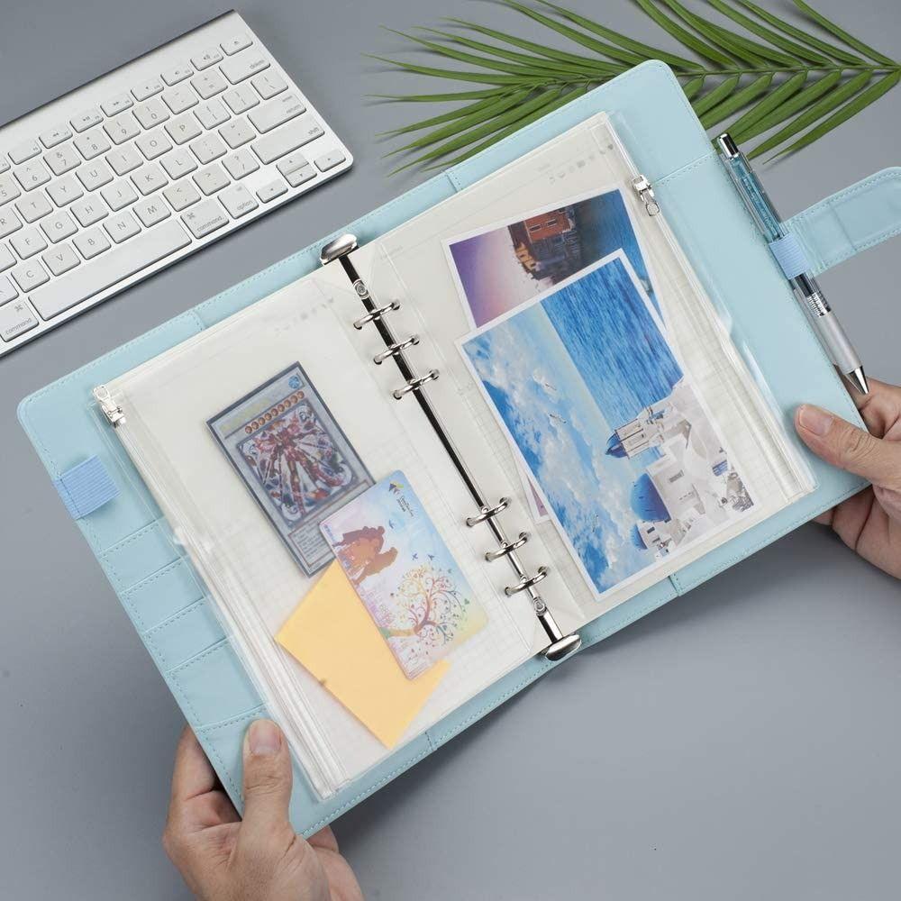 5pcs Document Organiser A5 A6 Clear PVC Pockets File Organizer Binder Pouch Organizer  Receipt