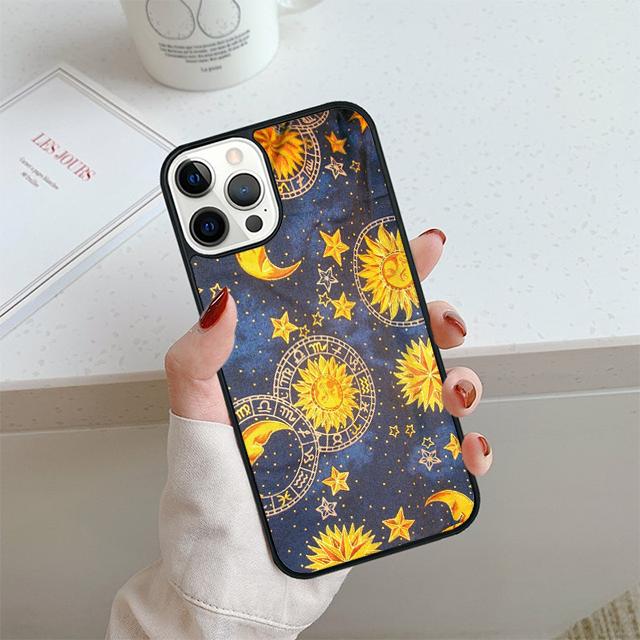 Sonne und Mond Gesicht Handyhülle Für iPhone 17 Air 13 12 14 15 16 Hülle Für Apple 14 15 16 Pro Max Plus Coque