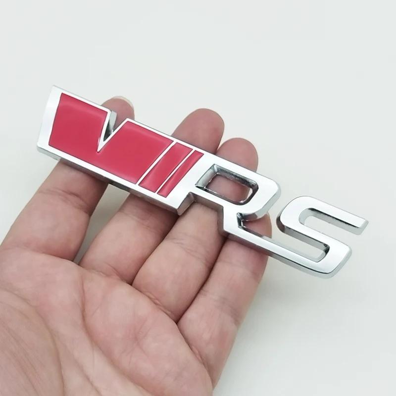 3d Metal RS Logo VRS Car Front Grill Emblem Rear Trunk Badge for Skoda VRS Octavia 1 2 3 Rapid Kodiaq Karoq Fabia Kamiq Superb EH4