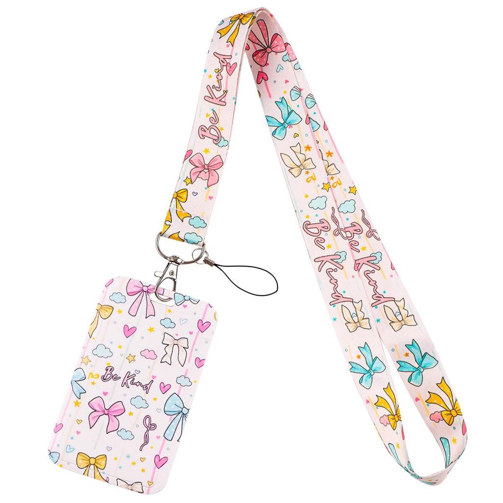 Ausweishalter Rosa Schleife Lanyards für Schlüssel Nackenband für Karten Ausweis Fitnessstudio Schlüsselanhänger Krankenschwester Zubehör