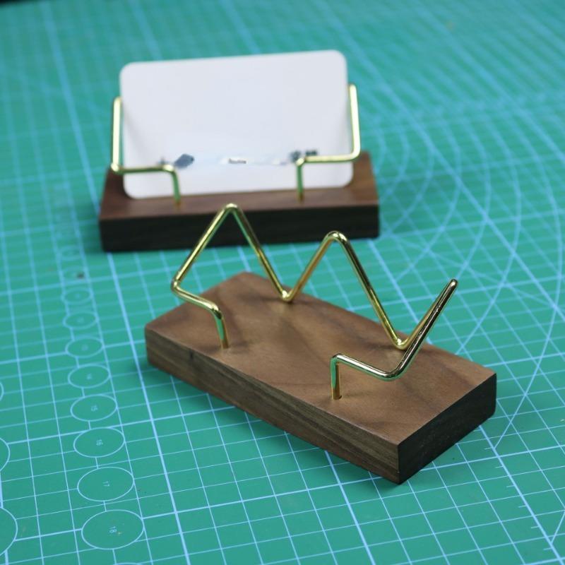 Business Card Box Wooden Business Card Holder Desk Office Decoration Card Case School Work Desk Accessories
