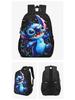 Cross-border Cartoon Print Backpack Set - Large Capacity, Casual, 3-Piece Student Schoolbag