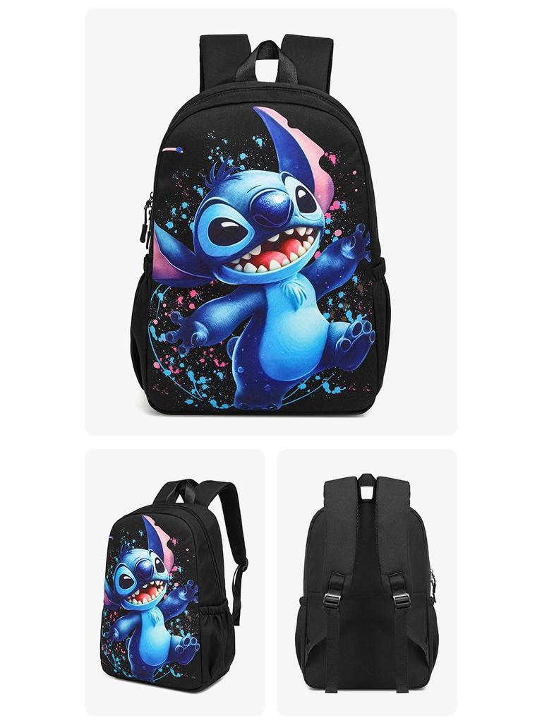 Cross-border Cartoon Print Backpack Set - Large Capacity, Casual, 3-Piece Student Schoolbag