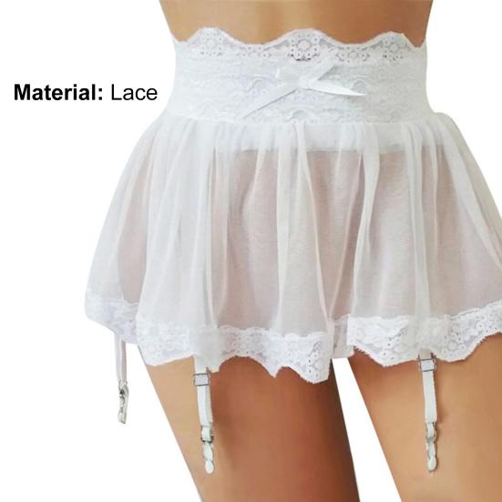 Iøynefallende kort myk sjarmerende høy midje strømpebånd Kort skjørt Blondebandasjeskjørt