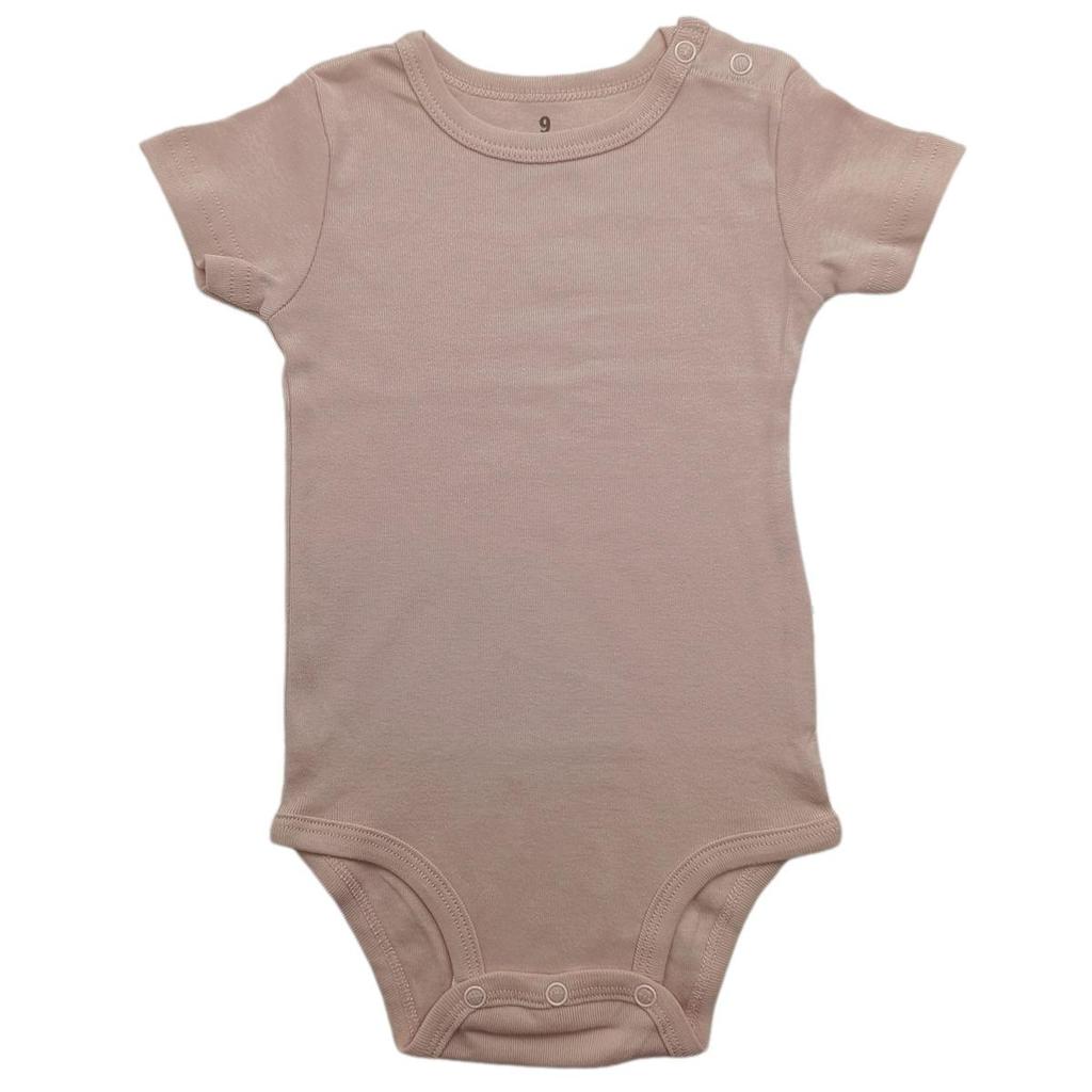 Baby Shoulder Snap Ribbed Cotton Bodysuit - Short Sleeve One-Piece Romper for Boys & Toddlers