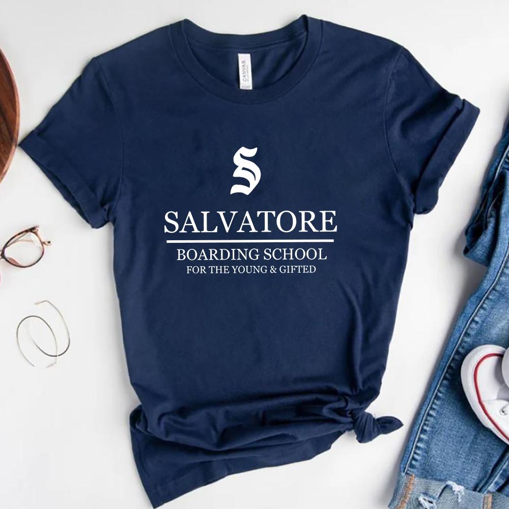 Salvatore Boarding School Tshirt TV Show TVD Vampire Diaries Tees Damon Stefan Salvatore Shirt Mystic Falls Vampire Fans Gift