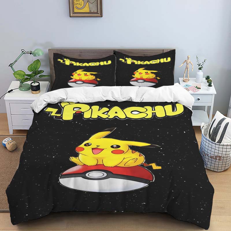 

Customizable Pokémon Three-piece Bedding Set – Includes A Printed Duvet Cover and Pillowcases. Soft and Comfortable.001 135X200cm