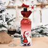 Christmas Wine Bottle Set Party Table Decor Wine Bottle Cover Red Velvet Dress Santa Claus Costume New Years Dinnerware Decor