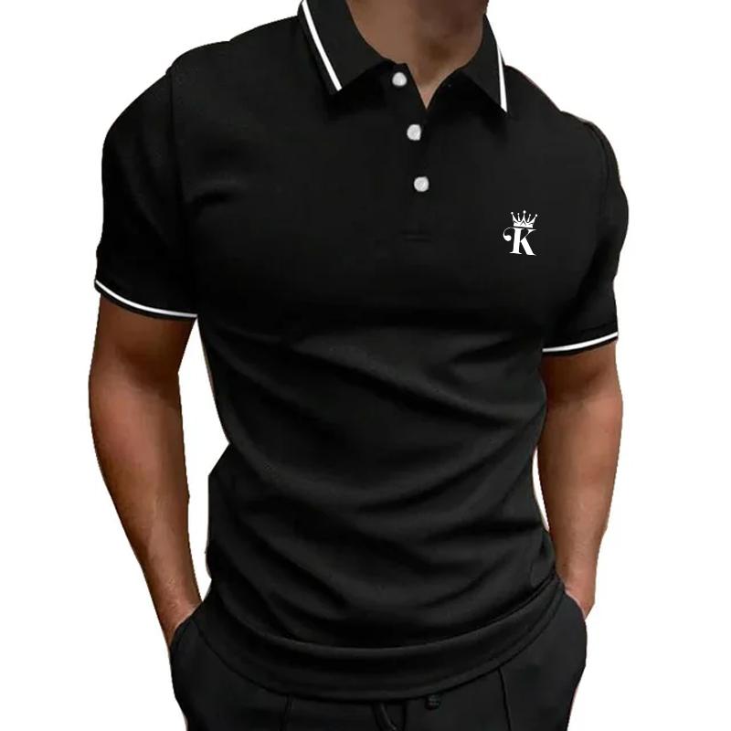 New Men's T-shirt Classic Short Sleeved Polo Shirt Summer Top Casual T-shirt Button Collar Super Large S-3XL Casual Polo Shirt