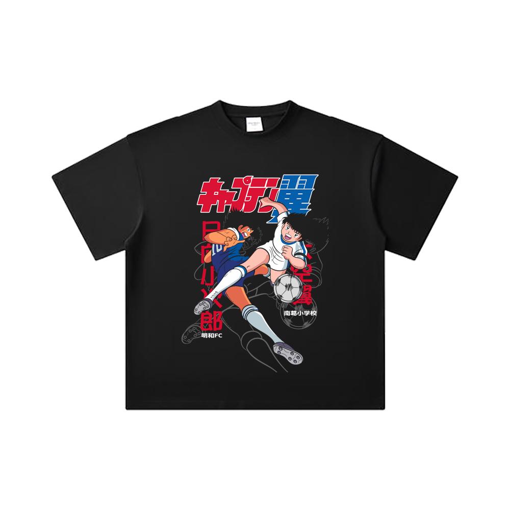 260 GSM Double Yarn 32 Count 100% Cotton Captain Tsubasa V2 Print Unisex Heavy Cotton T Shirt