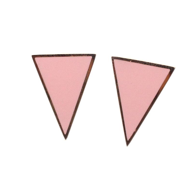 Enamel Stainless Steel Geometric Triangle Earrings Woman Girl Stud Earring Fashion Jewelry 1 Piece