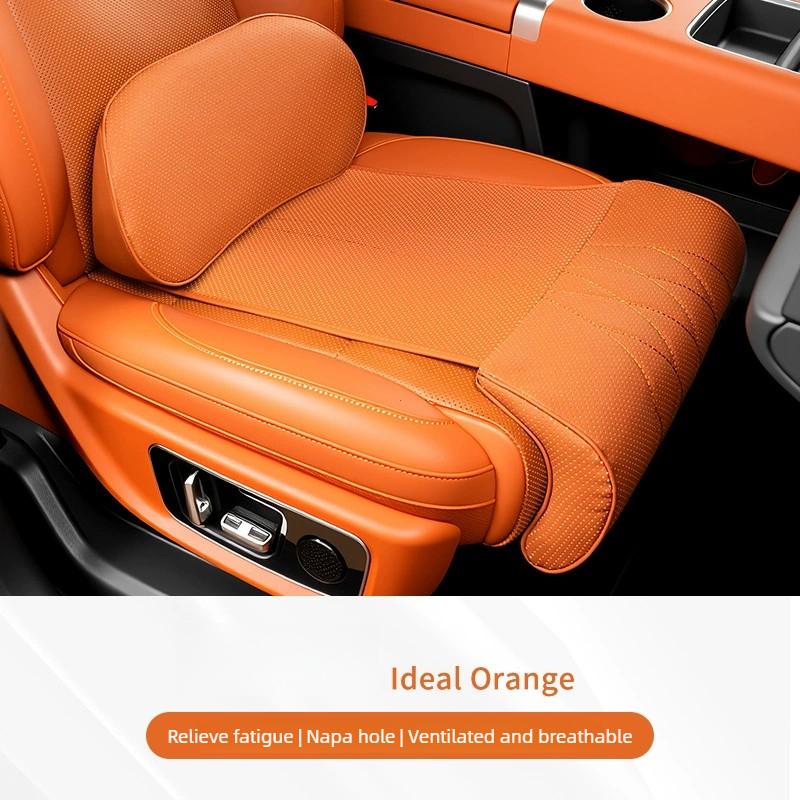 Nappa Leather Leg Support Extension Seat Cover Memory Foam Extender Cushion With Backrest Car Interior Accessories Universal Car